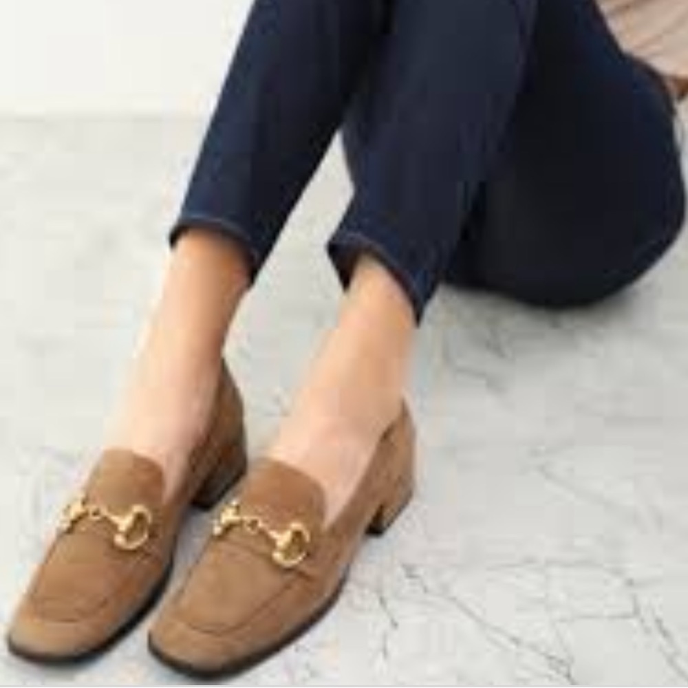 Saint G Suede Block Heels Moccasins - Picture 2 of 16